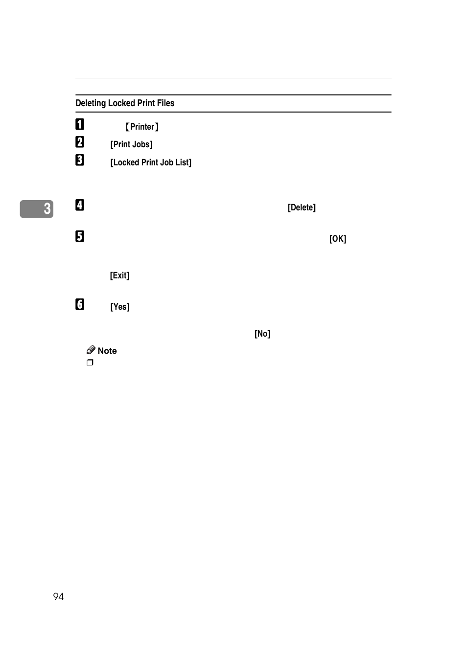 Deleting locked print files | Ricoh 7500 User Manual | Page 102 / 158