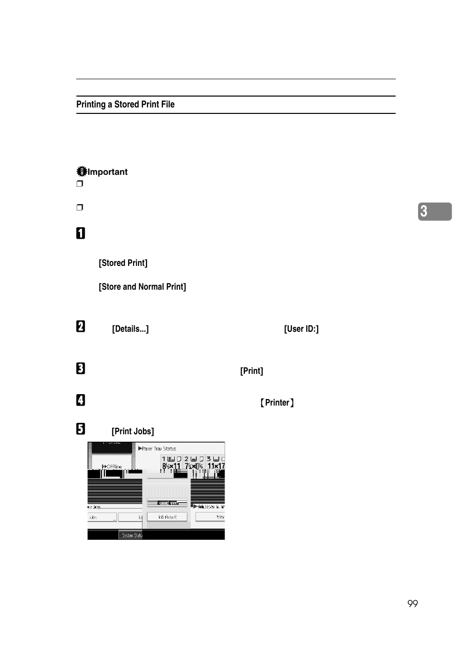 Printing a stored print file | Ricoh 7500 User Manual | Page 107 / 158