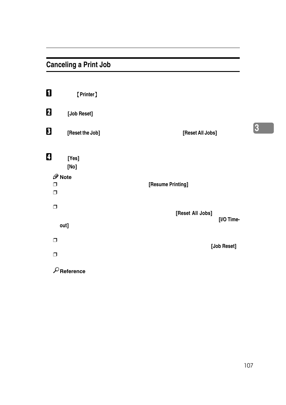 Canceling a print job | Ricoh 7500 User Manual | Page 115 / 158