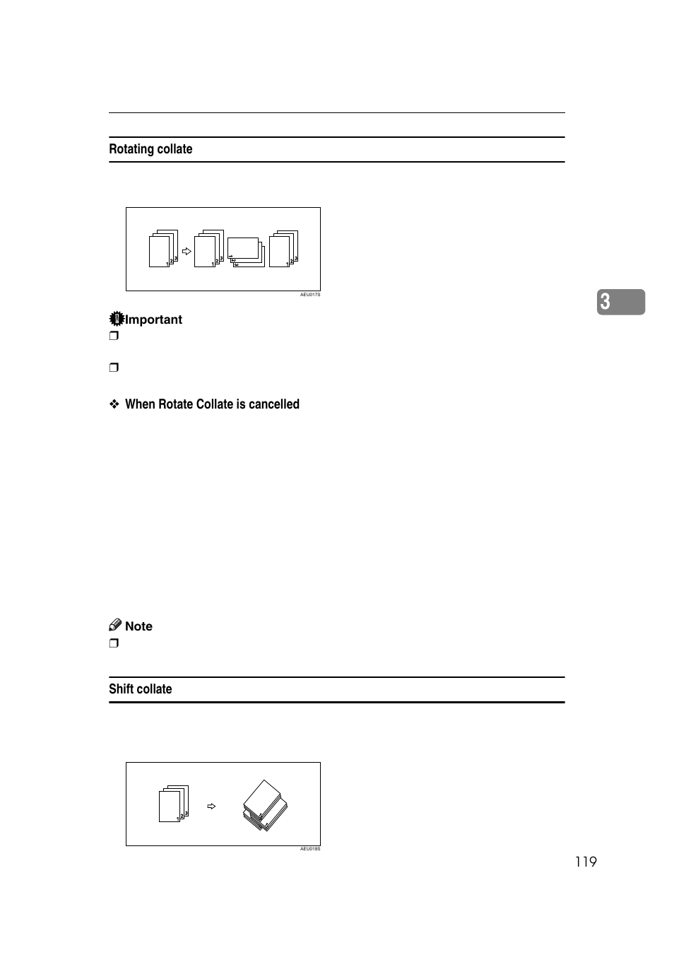 Rotating collate, Shift collate | Ricoh 7500 User Manual | Page 127 / 158