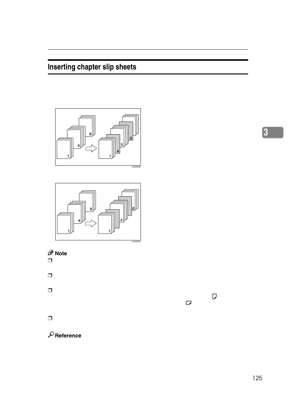Inserting chapter slip sheets | Ricoh 7500 User Manual | Page 133 / 158