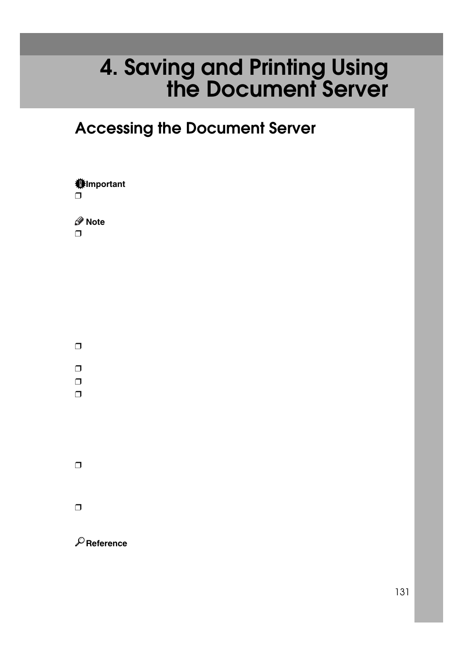 Saving and printing using the document server, Accessing the document server | Ricoh 7500 User Manual | Page 139 / 158