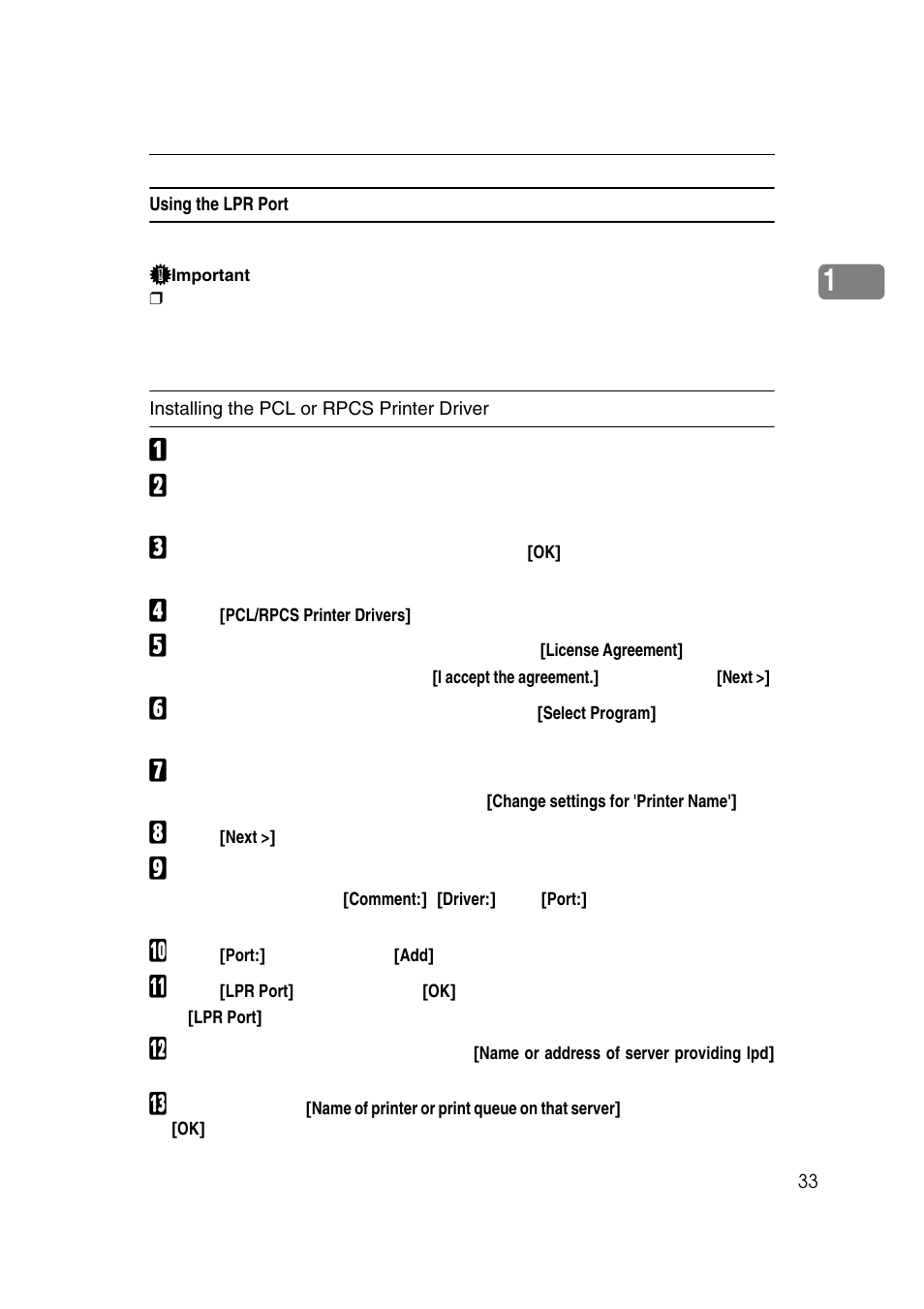 Using the lpr port | Ricoh 7500 User Manual | Page 41 / 158