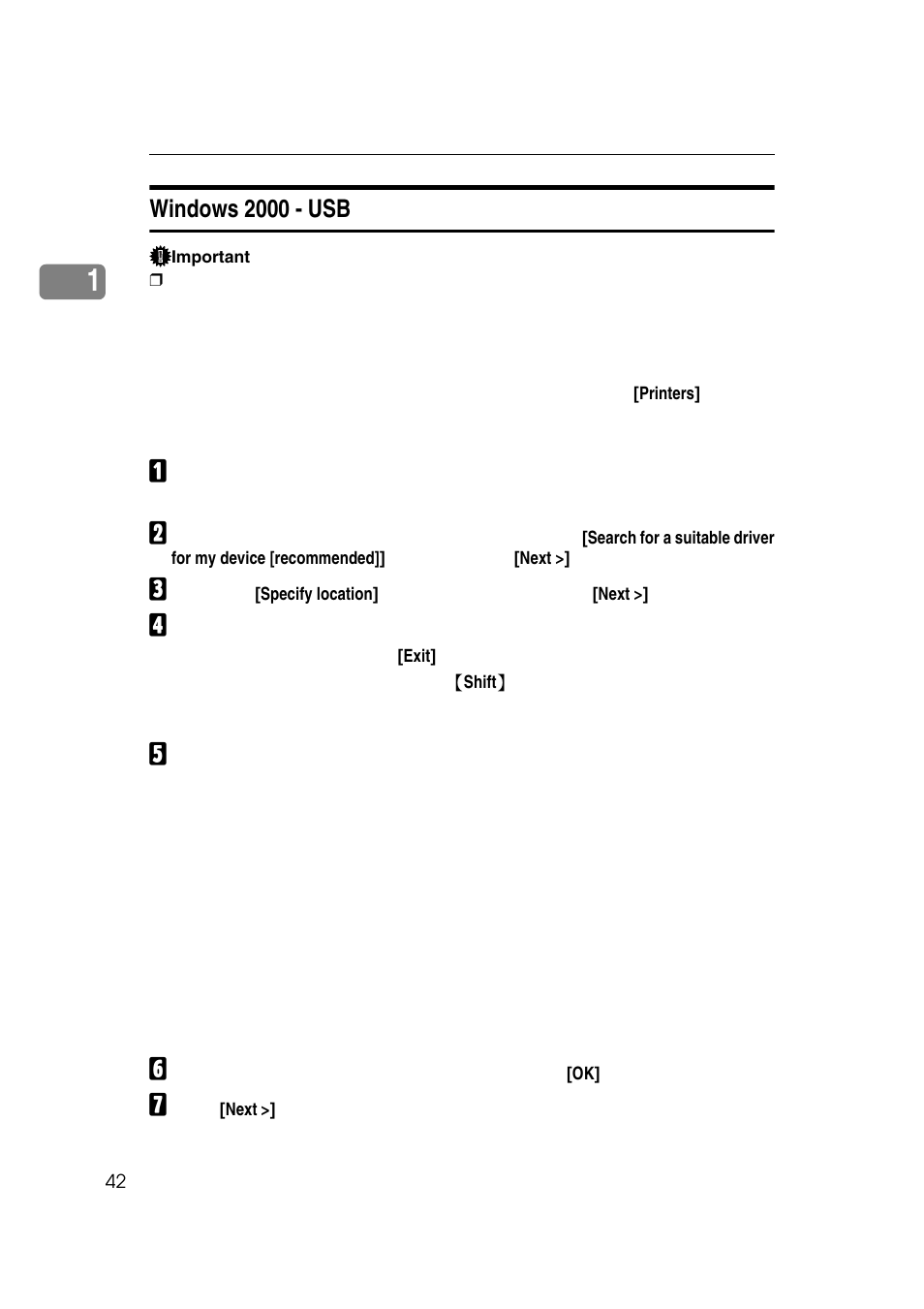 Windows 2000 - usb | Ricoh 7500 User Manual | Page 50 / 158