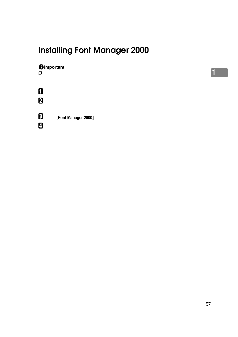 Installing font manager 2000 | Ricoh 7500 User Manual | Page 65 / 158