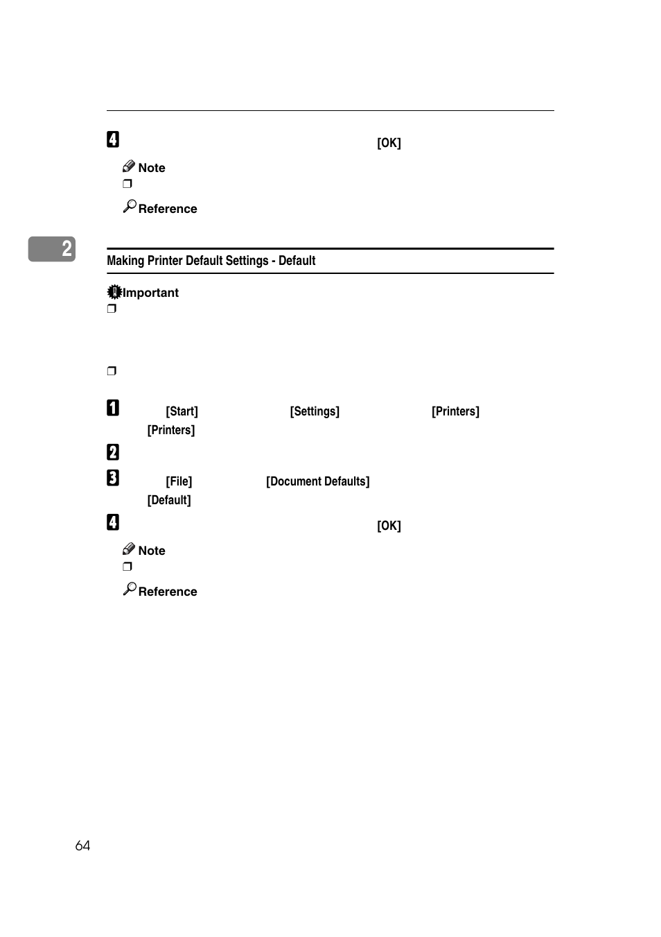 Making printer default settings - default | Ricoh 7500 User Manual | Page 72 / 158