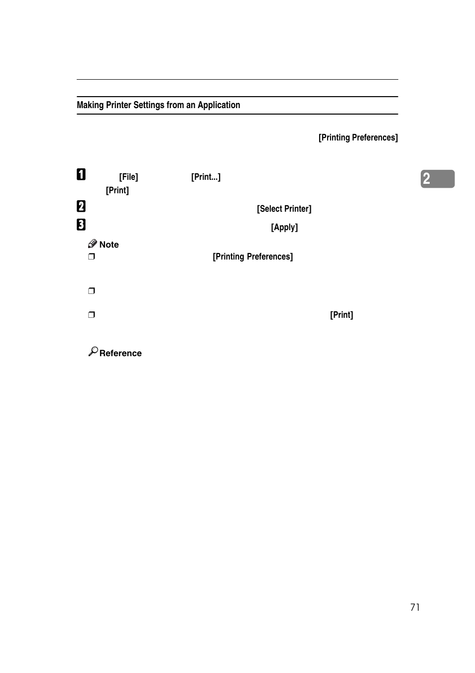 Making printer settings from an application | Ricoh 7500 User Manual | Page 79 / 158