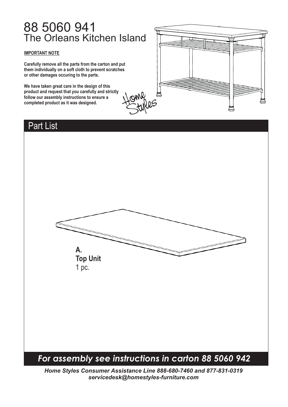 Home Styles 5060-94 User Manual | 4 pages