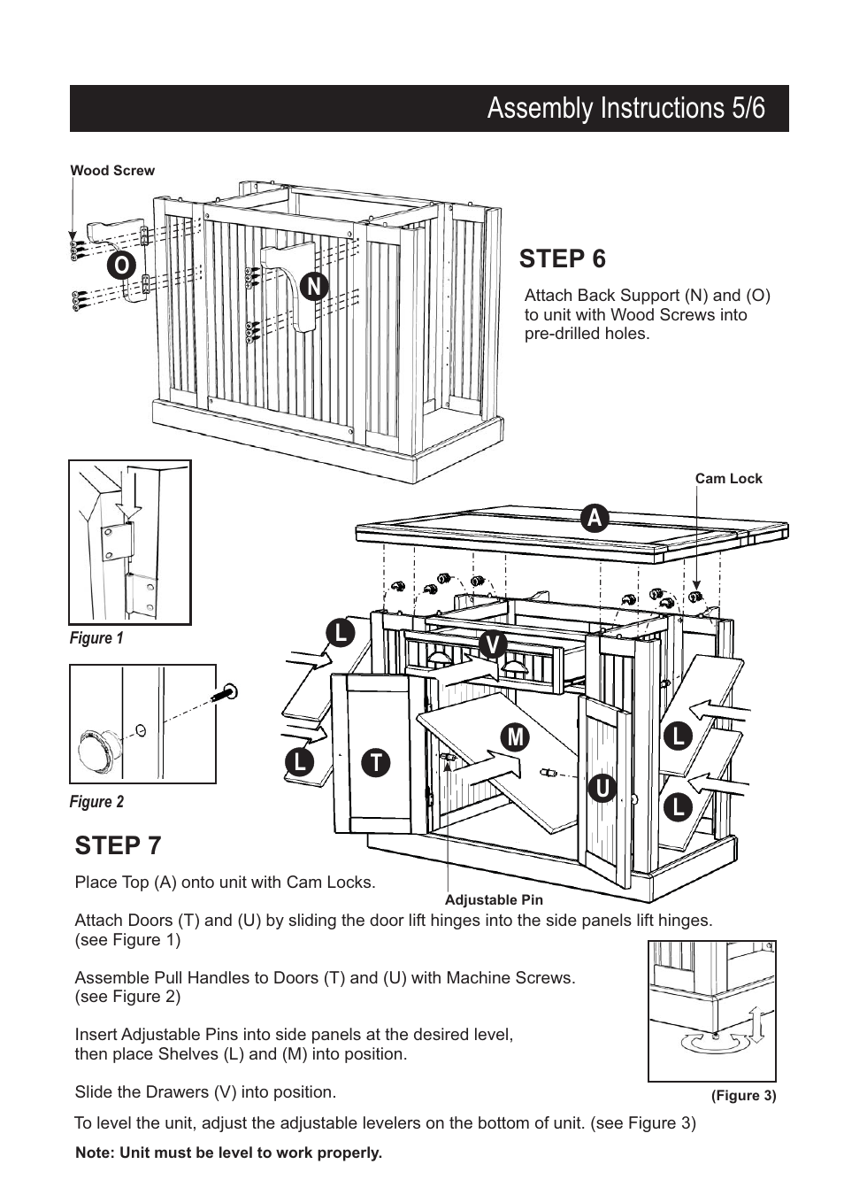Assembly instructions 5/6, Step 7 step 6, On a | Home Styles 5033-94 User Manual | Page 5 / 6