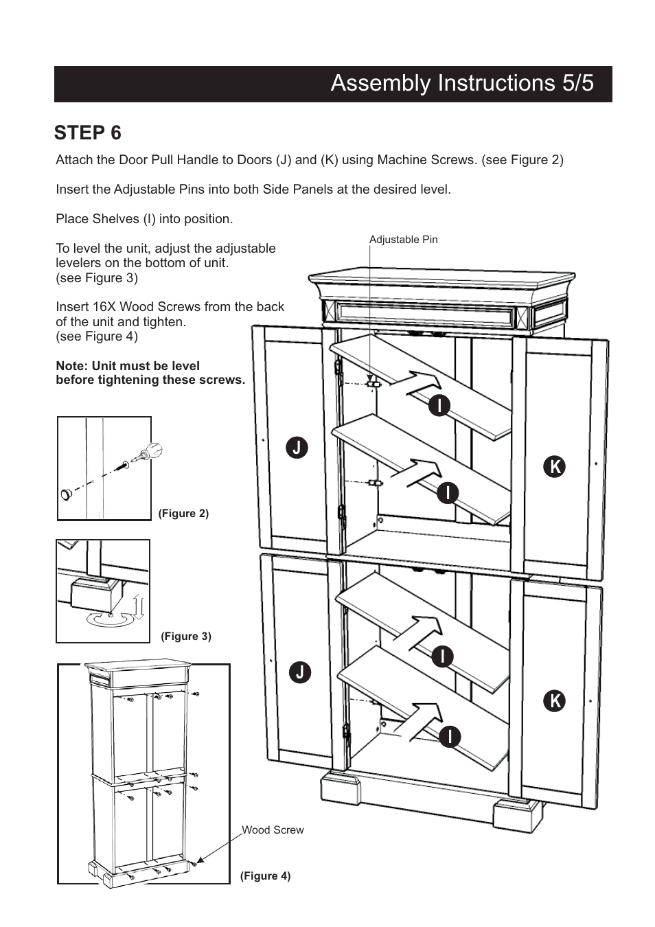 Assembly instructions 5/5, Step 6 | Home Styles 5004-69 User Manual | Page 5 / 5