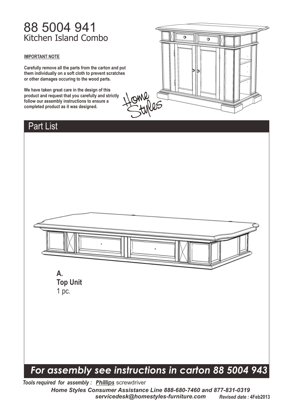 Home Styles 5004-94 User Manual | 6 pages