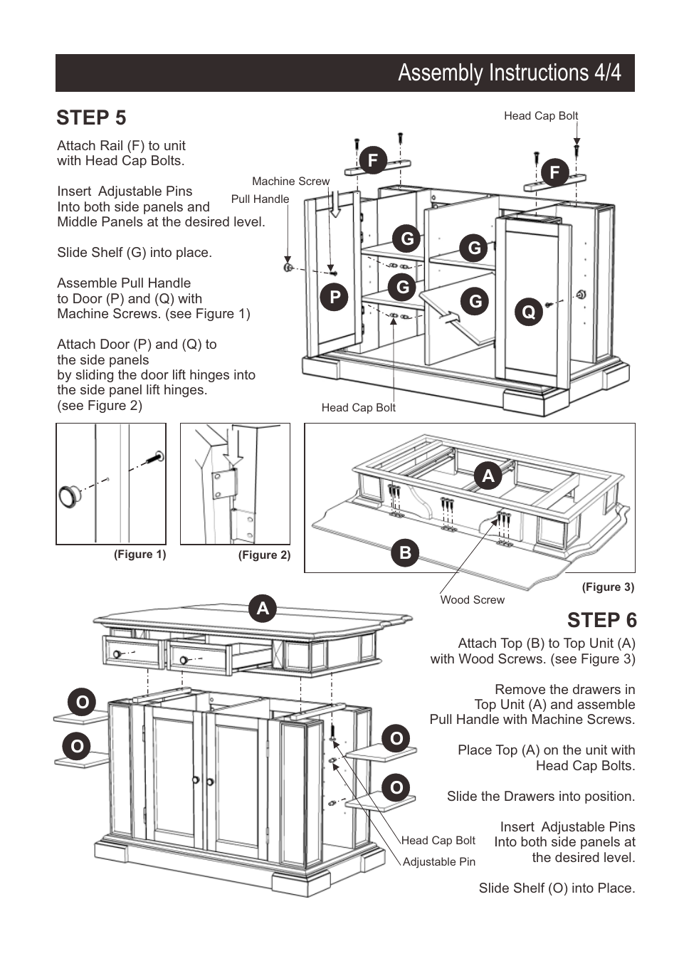 Assembly instructions 4/4, Step 5, Step 6 | Home Styles 5004-94 User Manual | Page 6 / 6