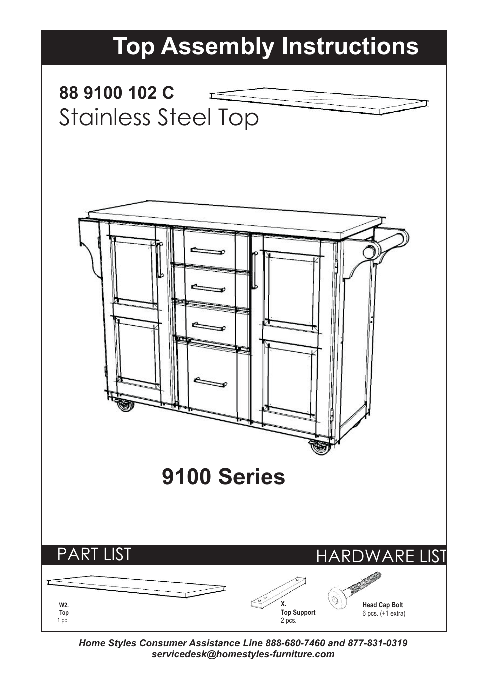 Home Styles 9100-1012 User Manual | 4 pages