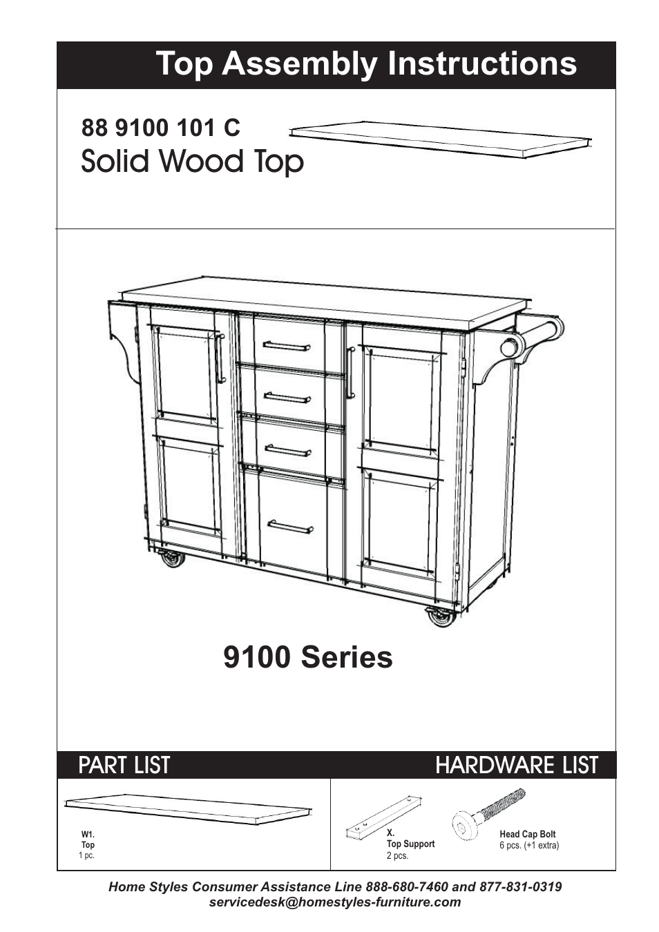 Home Styles 9100-1011 User Manual | 4 pages