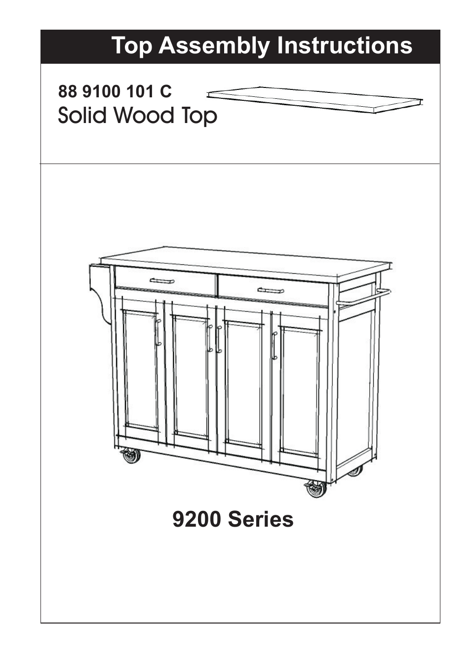 Top assembly instructions | Home Styles 9100-1011 User Manual | Page 3 / 4