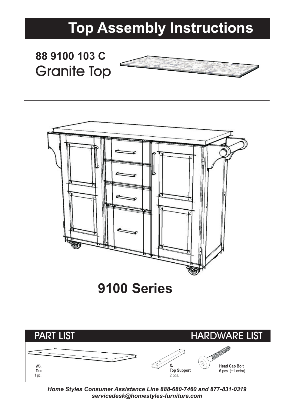 Home Styles 9100-1013 User Manual | 4 pages