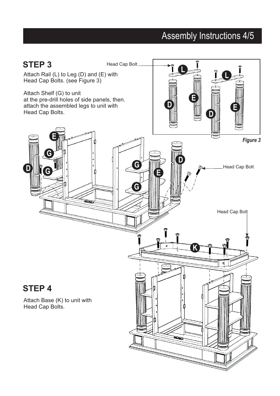 Assembly instructions 4/5 | Home Styles 5092-94 User Manual | Page 4 / 5