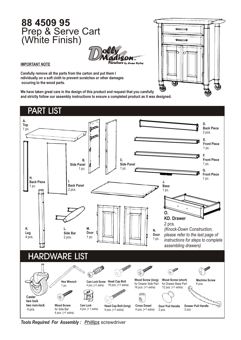 Home Styles 4509-95 User Manual | 5 pages