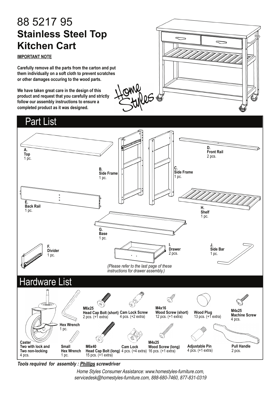 Home Styles 5217-95 User Manual | 4 pages