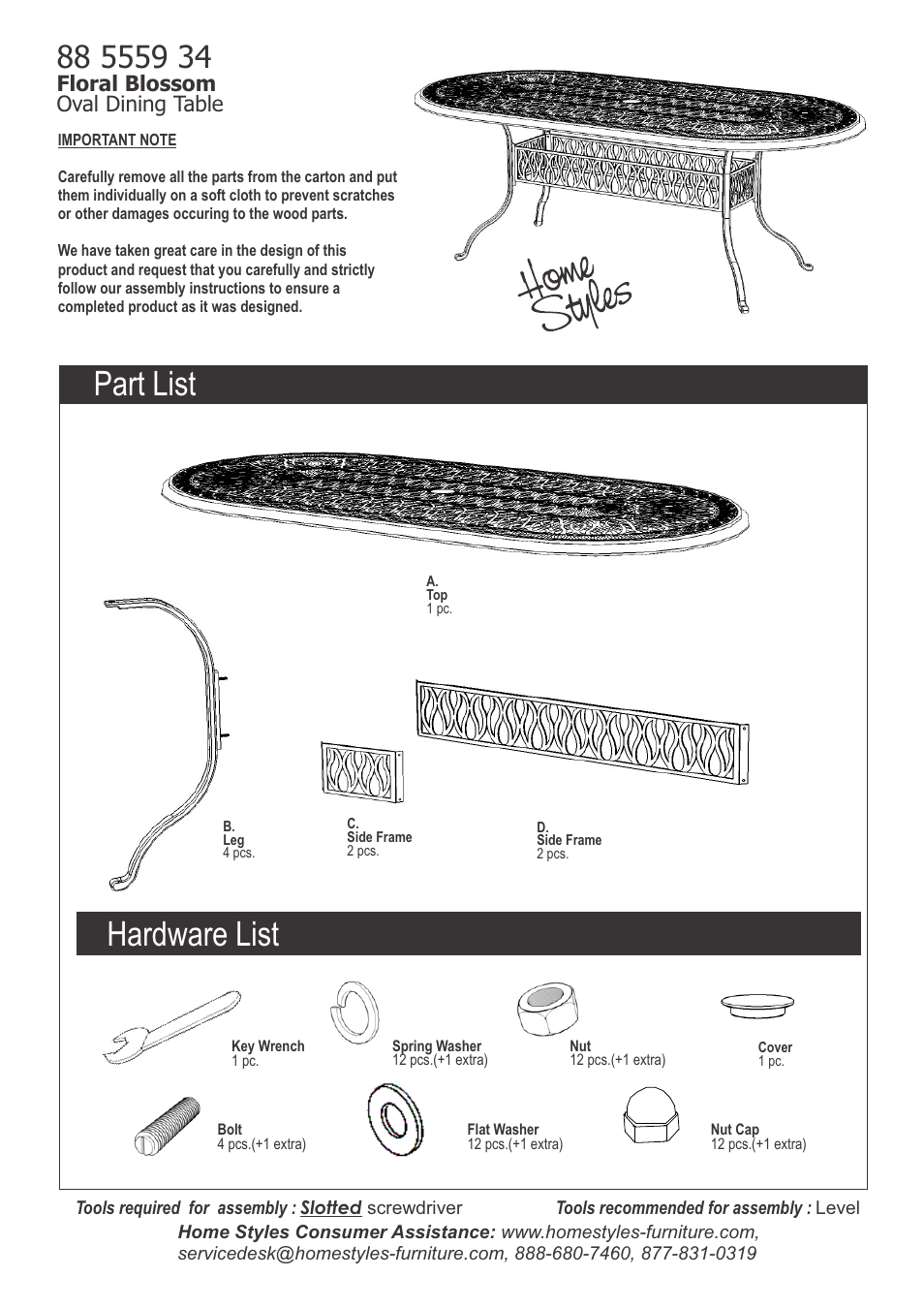 Home Styles 5559-34 User Manual | 2 pages