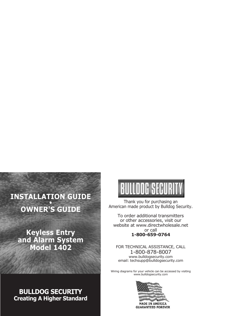 Bulldog Security 1402 User Manual | 14 pages