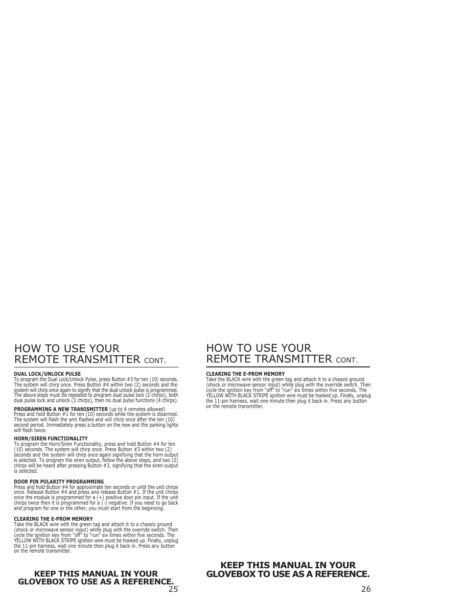 How to use your remote transmitter | Bulldog Security 1402 User Manual | Page 13 / 14