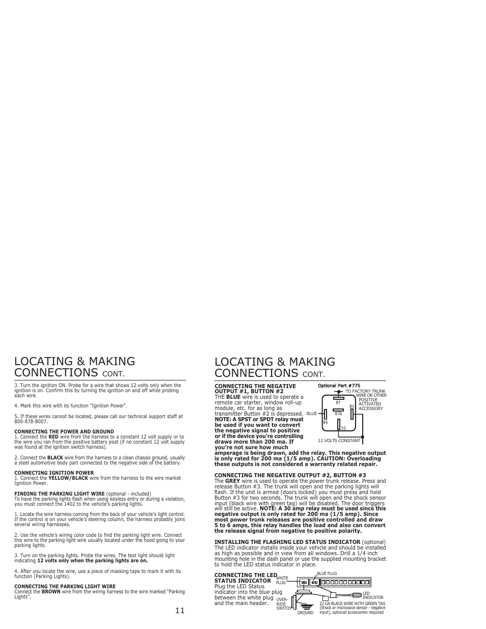 Locating & making connections, Cont | Bulldog Security 1402 User Manual | Page 6 / 14