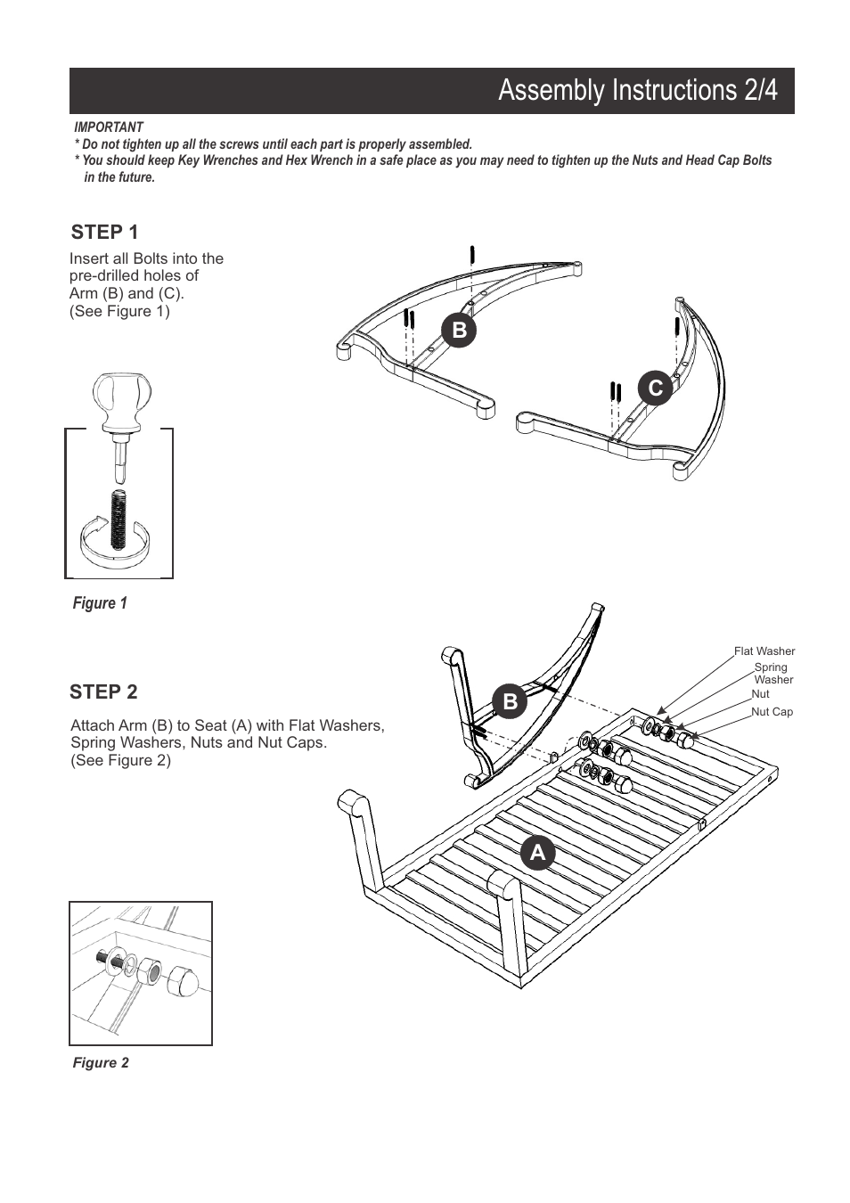 Assembly instructions 2/4, Bc b a | Home Styles 5559-83 User Manual | Page 2 / 4