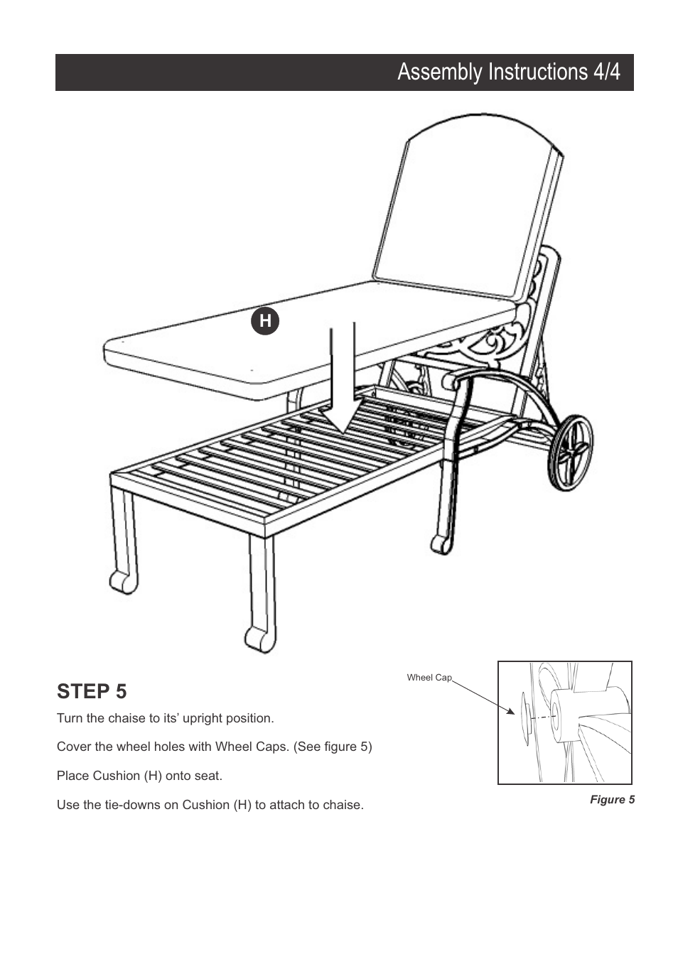 Assembly instructions 4/4, Step 5 | Home Styles 5559-83 User Manual | Page 4 / 4