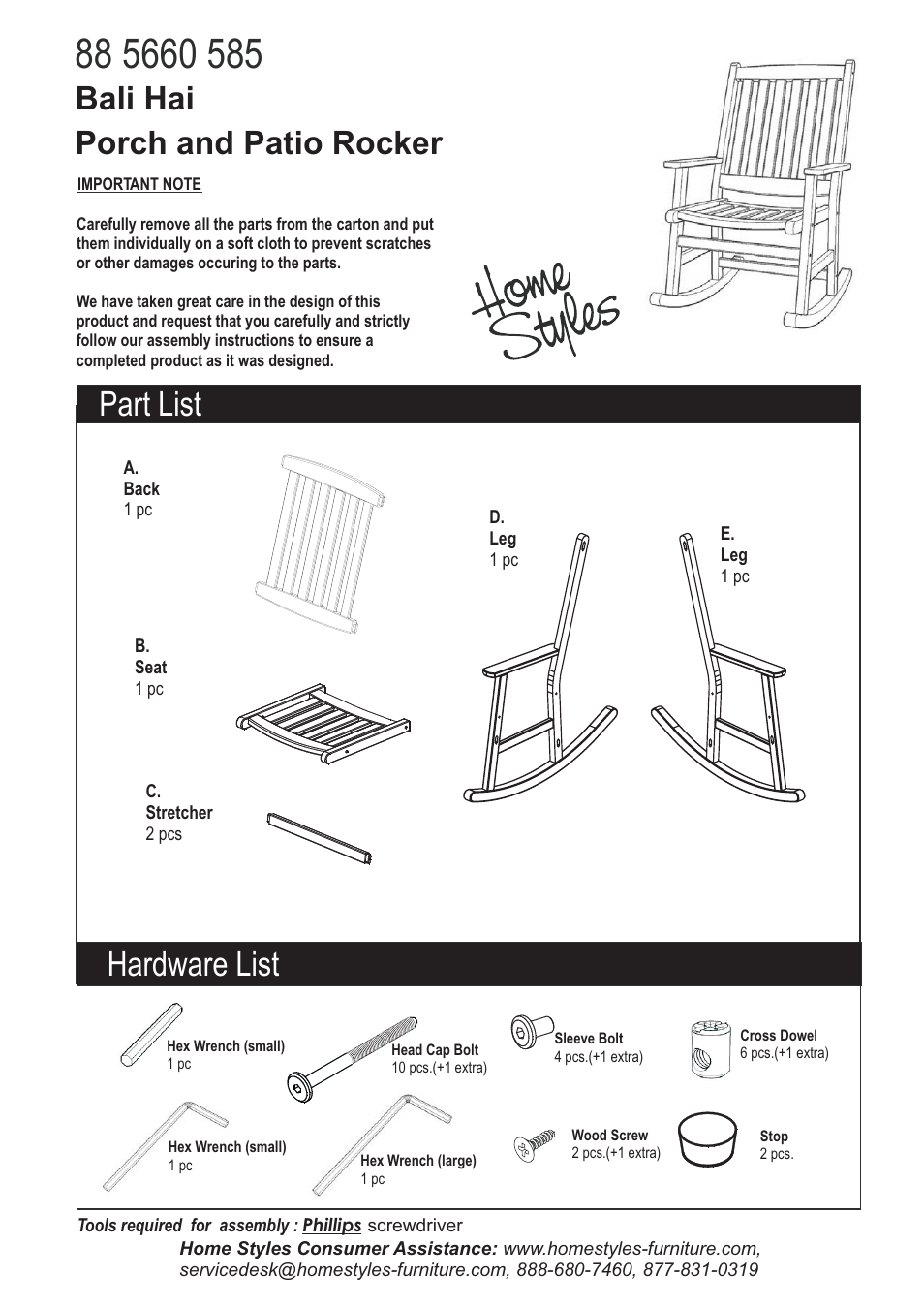 Home Styles 5660-585 User Manual | 2 pages