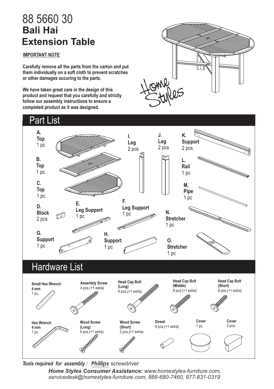 Home Styles 5660-30 User Manual | 4 pages