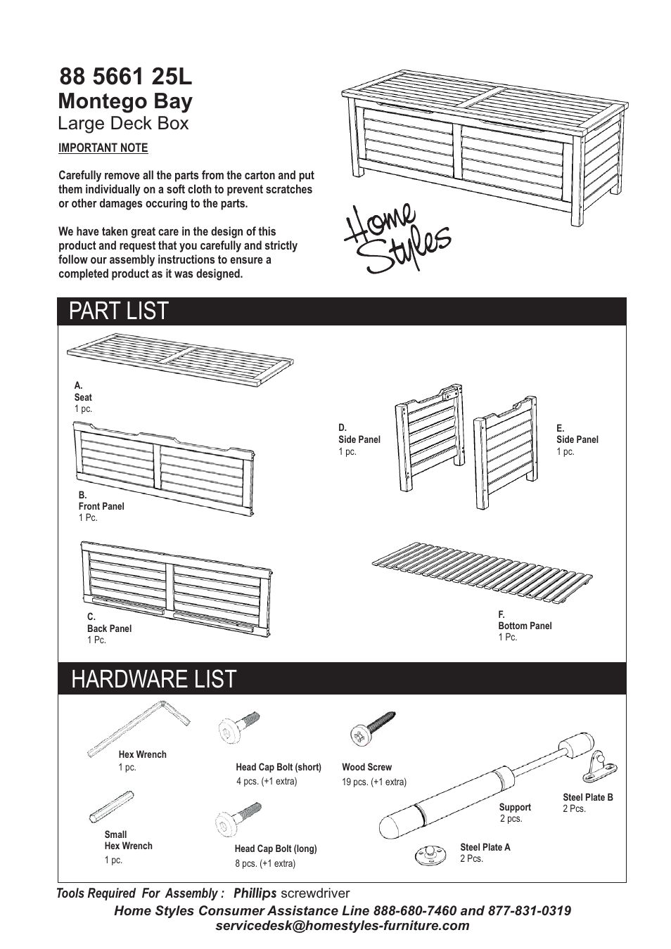 Home Styles 5661-25L User Manual | 2 pages