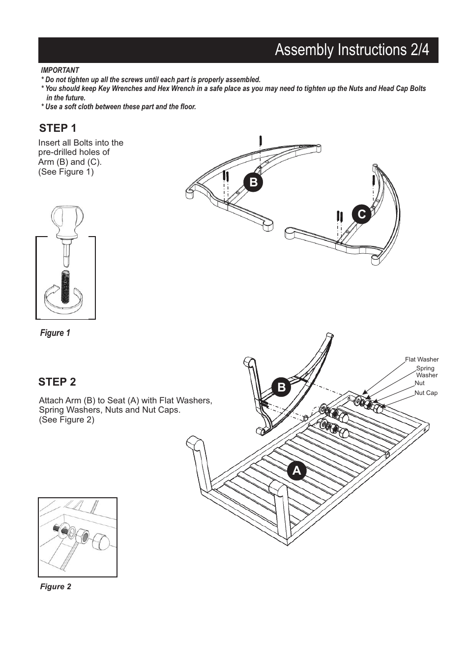 Assembly instructions 2/4, Bc b a | Home Styles 5558-83 User Manual | Page 2 / 4