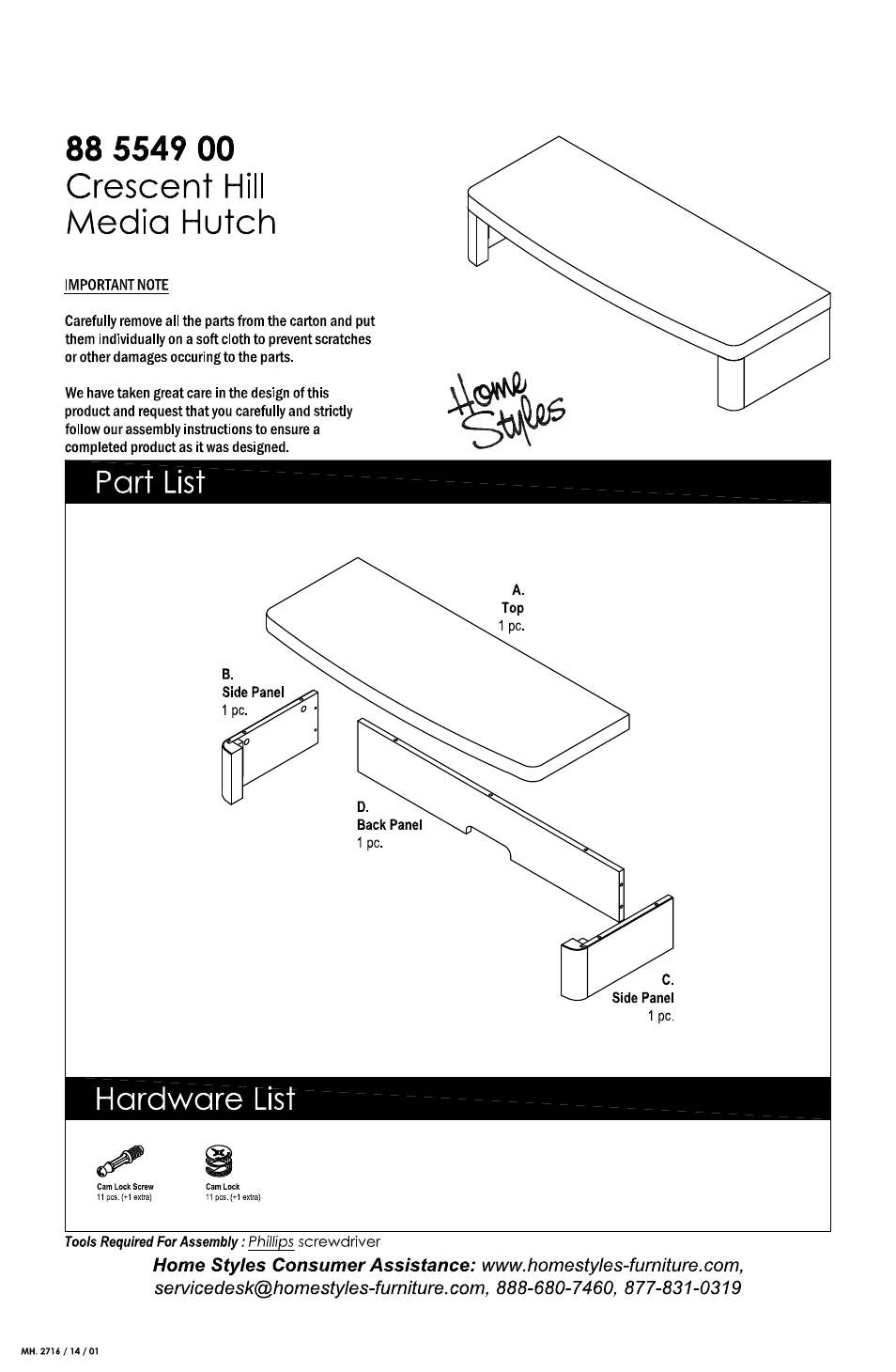 Home Styles 5549-041 User Manual | 4 pages