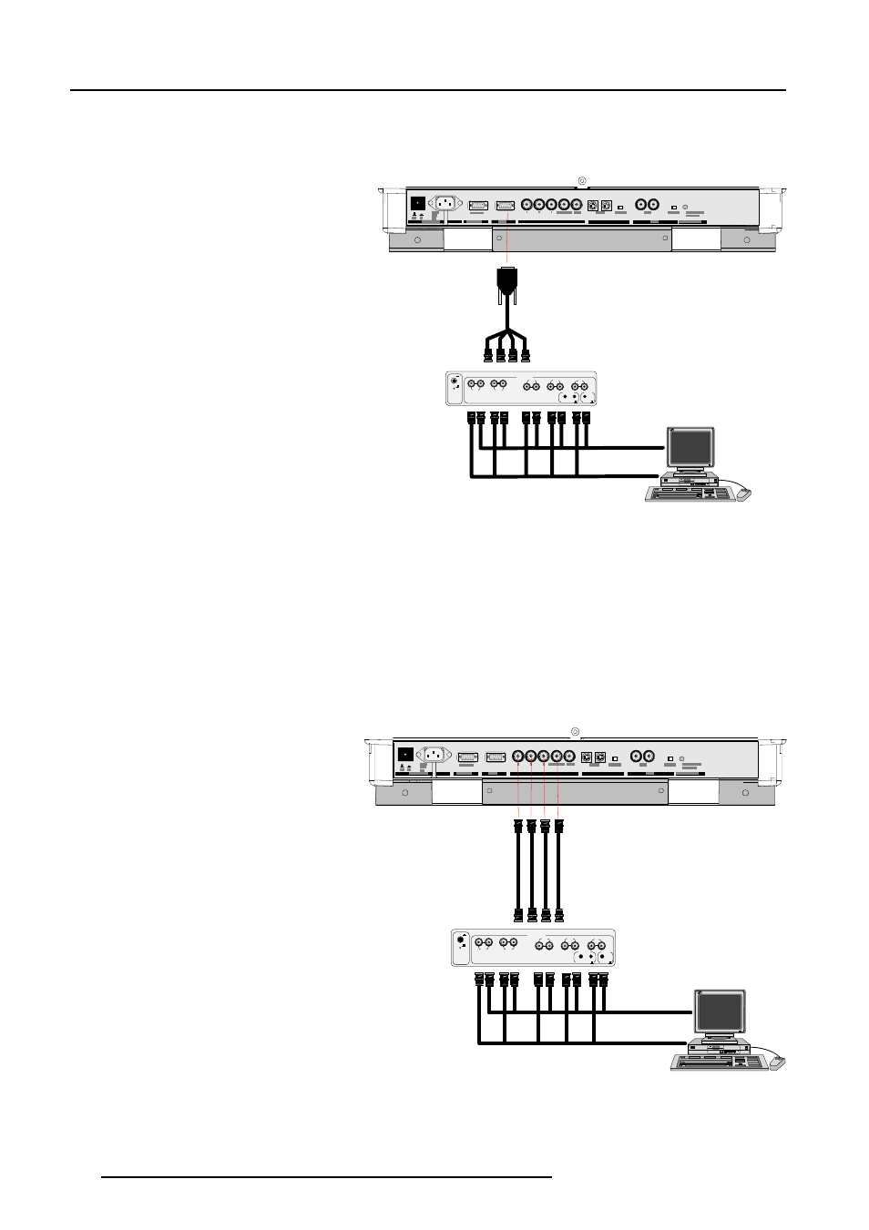 Connections, Connecting a rgb analog source to port 3, Connecting a rgb analog source to port 4/5 | Analog input selection, Rgb input selection | Barco R9000901 User Manual | Page 13 / 55