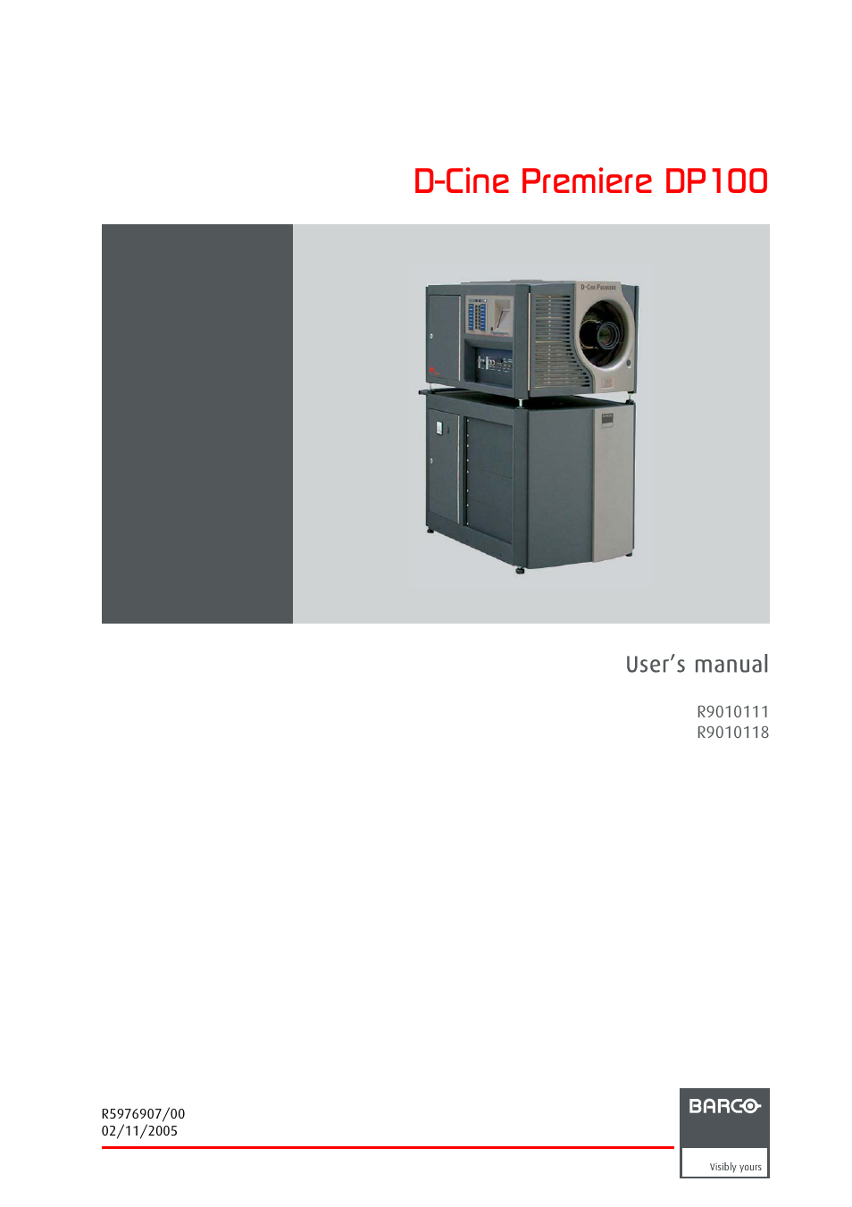 Barco R9010111 User Manual | 51 pages