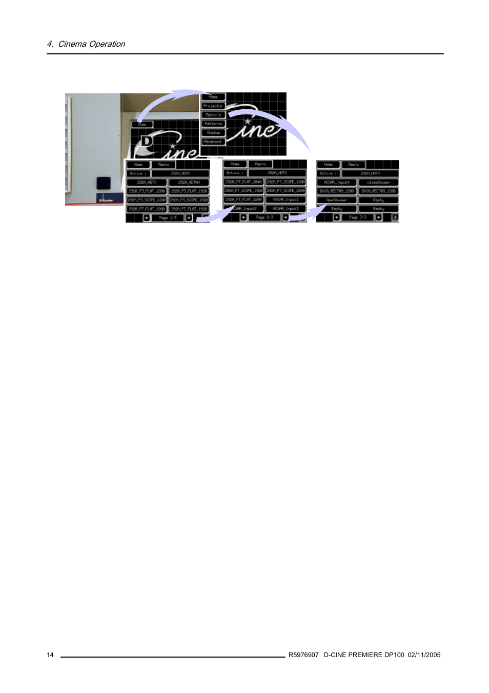 Cinema operation | Barco R9010111 User Manual | Page 18 / 51