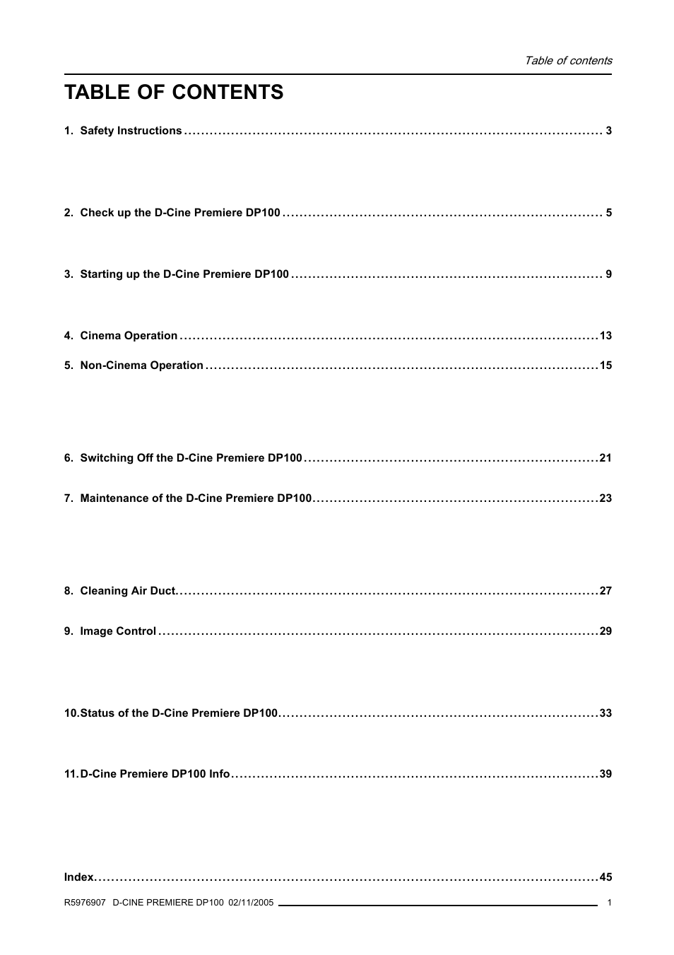 Barco R9010111 User Manual | Page 5 / 51