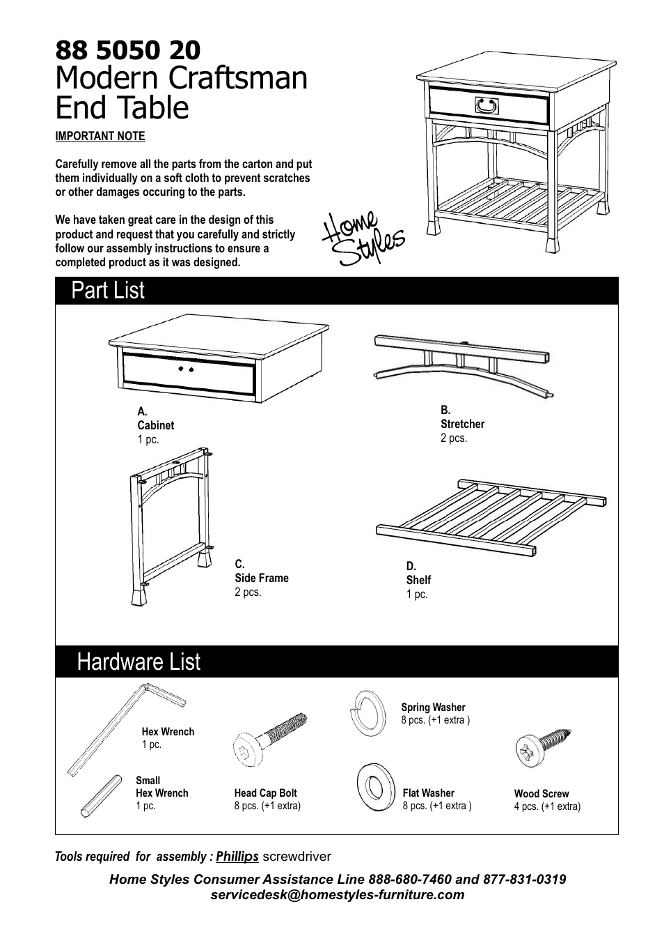 Home Styles 5050-20 User Manual | 3 pages