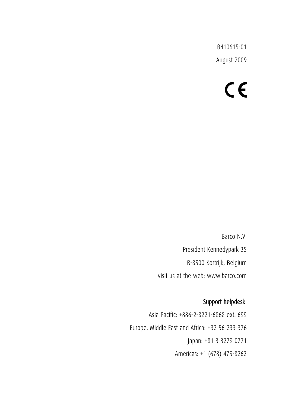 Barco MD-4221 User Manual | Page 48 / 48