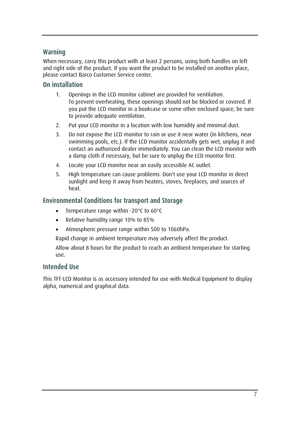 Barco MD-4221 User Manual | Page 7 / 48