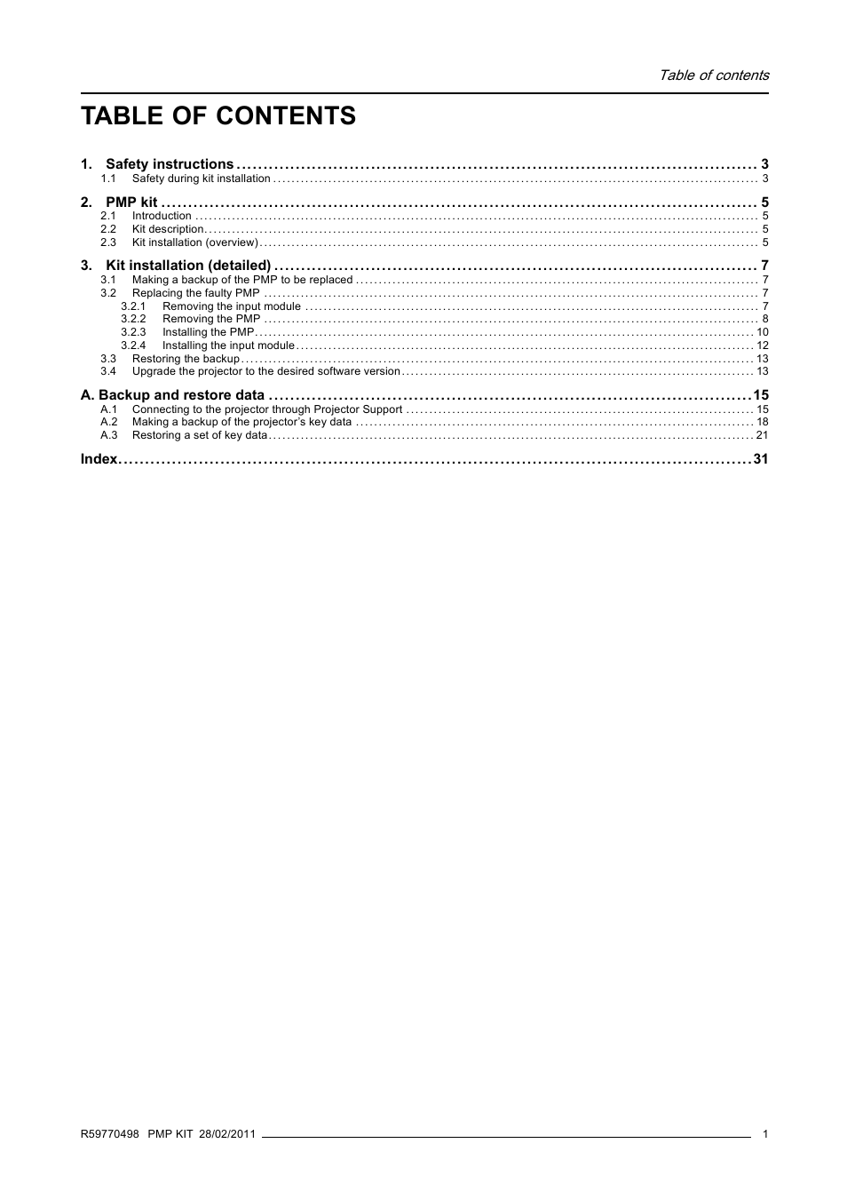 Barco GALAXY NW-12 User Manual | Page 5 / 35