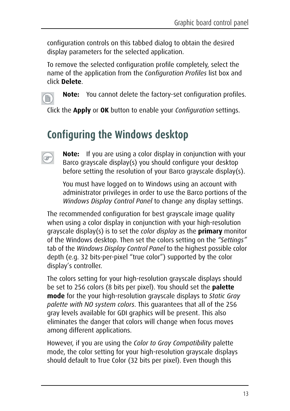Configuring the windows desktop | Barco Nio Fusion 4MP User Manual | Page 13 / 35