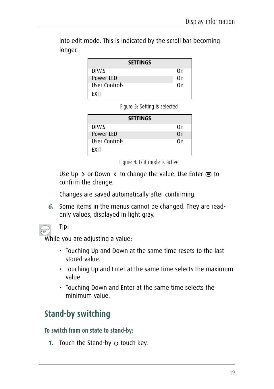 Stand-by switching | Barco Nio Fusion 4MP User Manual | Page 19 / 35