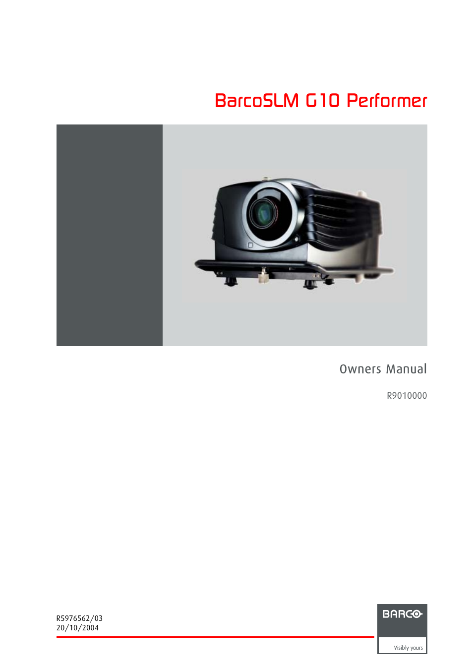 Barco R5976562 User Manual | 135 pages