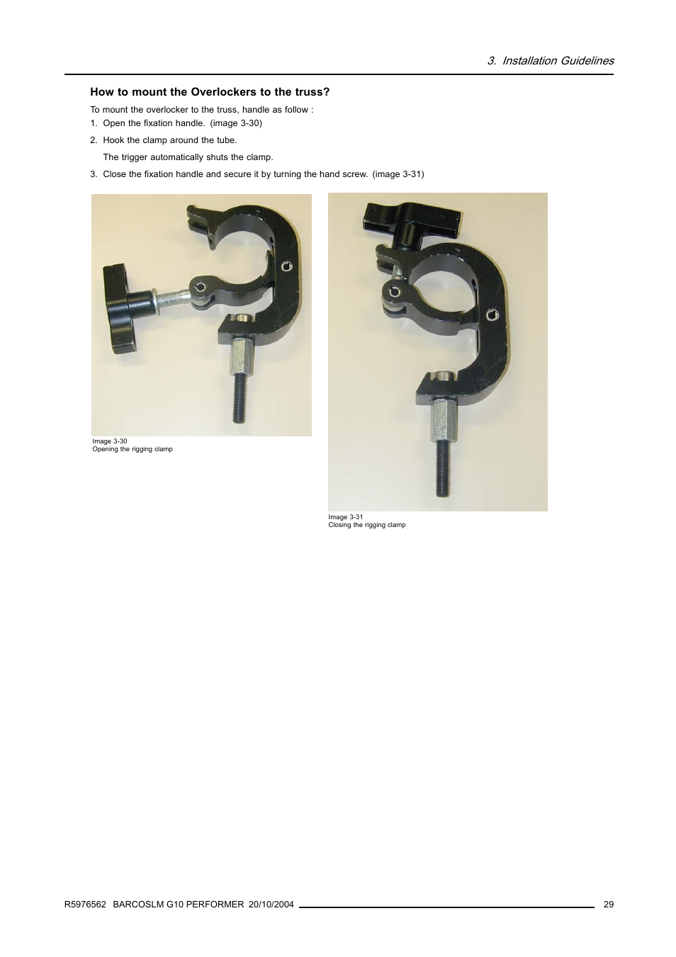 Installation guidelines | Barco R5976562 User Manual | Page 33 / 135