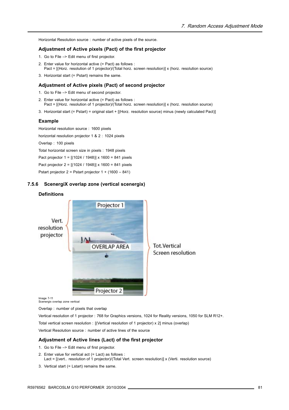 6 scenergix overlap zone (vertical scenergix), Scenergix overlap zone (vertical scenergix) | Barco R5976562 User Manual | Page 85 / 135