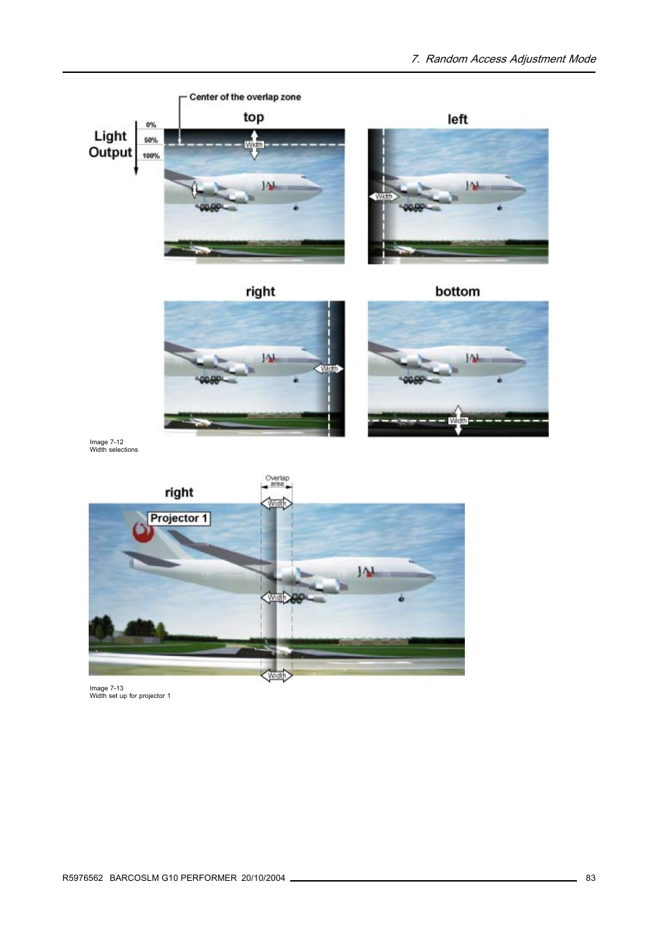 Image 7-12), Image 7-13, Random access adjustment mode | Barco R5976562 User Manual | Page 87 / 135