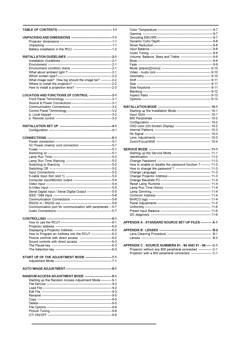 Barco R9001769 User Manual | Page 3 / 57