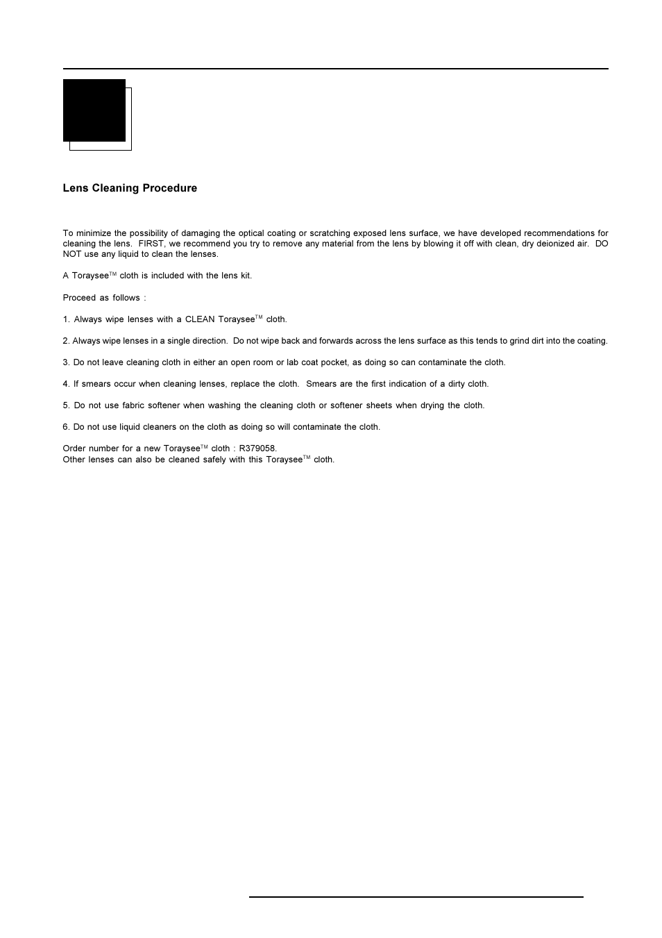 Lenses | Barco R9001769 User Manual | Page 54 / 57